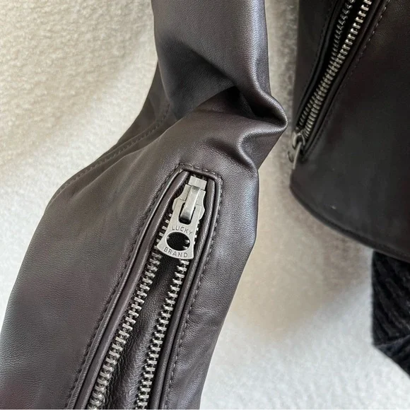 Lucky‎ Brand Women’s Leather Shawl Collar Jacket Size XS